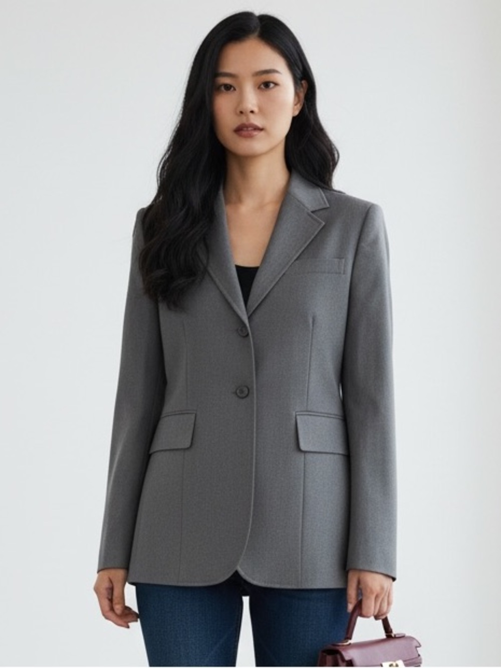 Banana Republic Italian Wool Blazer Gray Size 6 Italy